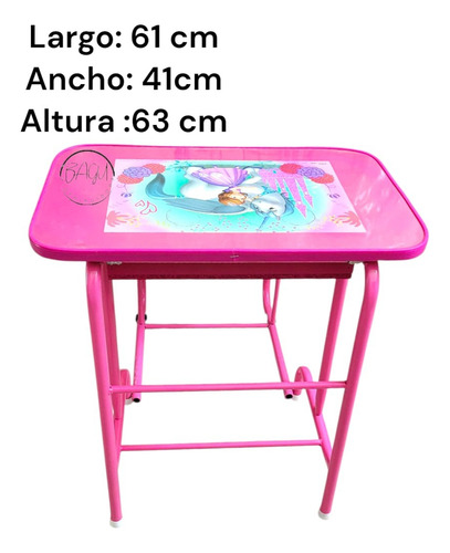 Mesa Infantil Escolar Pupitre Niña Desmontable Rosa