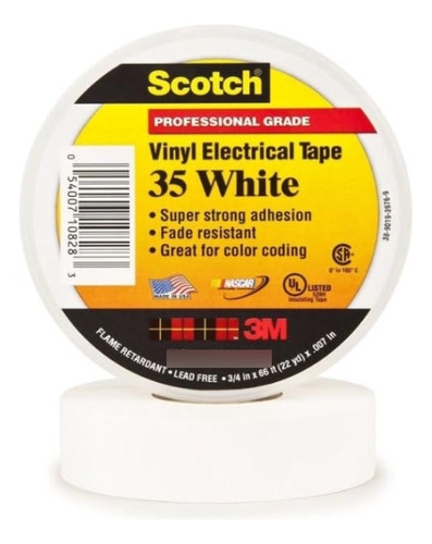 Cinta Eléctrica De Vinilo Blanca Scotch® 35 3m