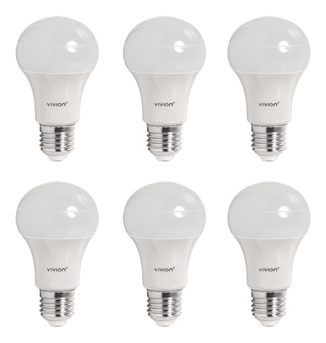 Pack X6 Bombita De Luz Lampara Led Bulbo 718930 7w Calida