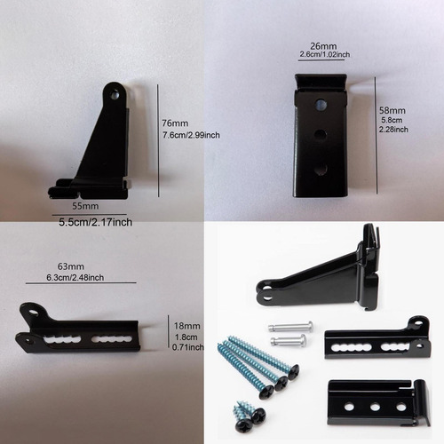 Kit De Hardware De Marco De Puerta De Soporte Más Negro