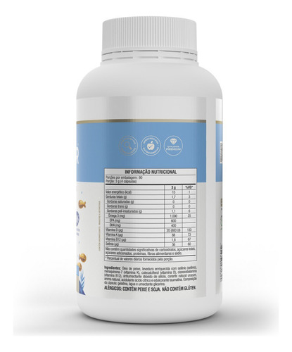 Kit 3 Ômegafor Family Ômega 3 Vitafor Com 360 Cápsulas Sabor Sem Sabor