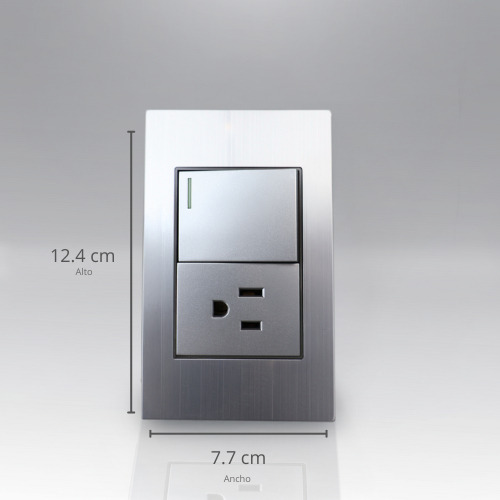 Placa Contacto Sencillo Y Apagador De 1 Interruptor 3 Vias 90-277vca Acero Inoxidable Gris 77x124mm Artlite Apl-105 Paquete 50 Piezas