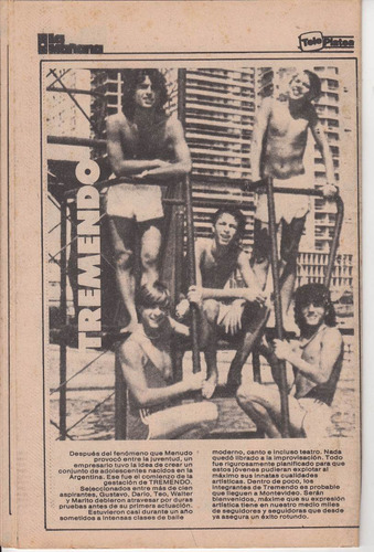 1985 Grupo Tremendo De Argentina En Revista Uruguay Menudo