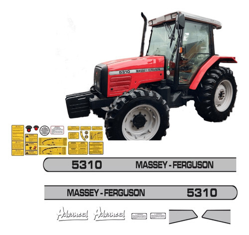 Kit De Adesivo Trator Massey Ferguson Mf 5310 + Etiquetas Mk Cor MASSEY FERGUSON 5310