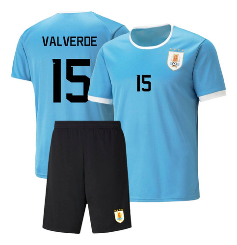 Conjunto De Niño Uruguay Valverde Camiseta Y Short Fútbol