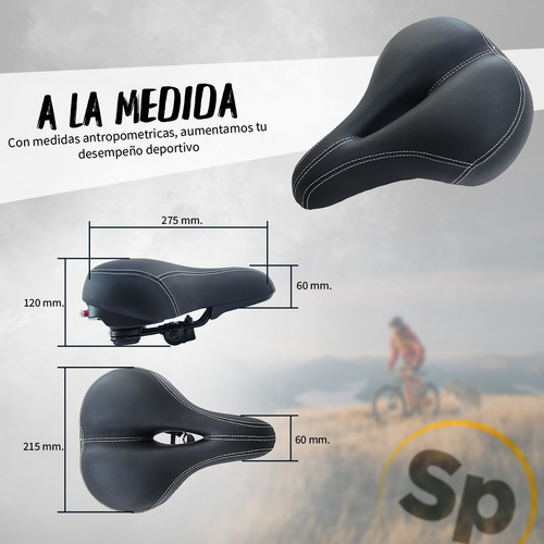 Imagen 7 de 10 de Asiento Para Bicicleta Antiprostatico New Flow Technology