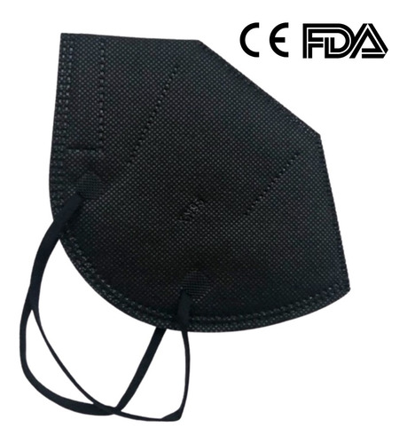 Imagen 6 de 8 de Cubrebocas Kn95 Tapabocas Mascarilla Negro 10 Piezas
