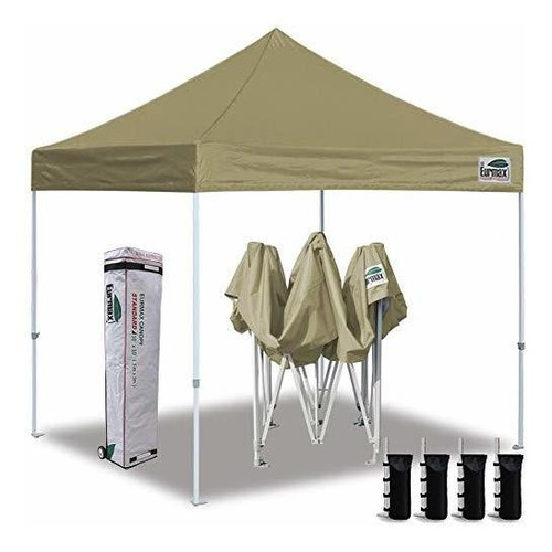 Toldo Plegable 3x3m De Montura Instantanea En Color Caqui