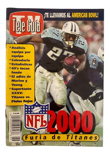 Revista Teleguia Tvguia Nfl 2000 Especial Futbol Americano