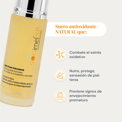 Imagen 3 de 10 de Suero Facial Antioxidante Sodimel Anti Estrés Y Arrugas 30gr