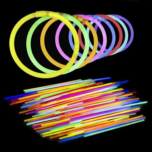 2 Tubos 50 Pulsera Neon Luminosa Glow Fiesta Brazalete Neon