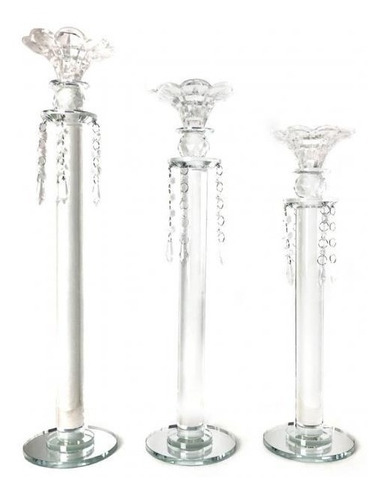 Candelabro De Cristal Con Caireles 12 X 42   Universo Magico