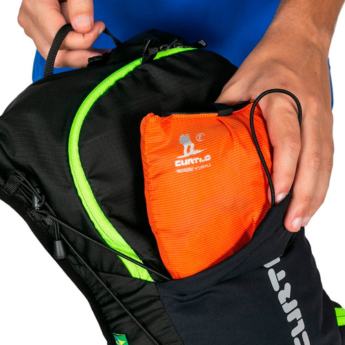 Mochila De Hidratação 10l X-skin Ultra Preto/verde - Curtlo