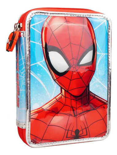 Cartuchera Escolar Spiderman Avengers Marvel Hombre Araña Color Rojo Rojo