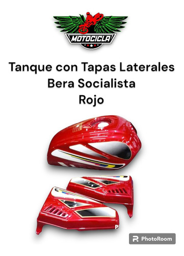 Tanque Con Tapas Laterales Moto Bera Socialista Rojo