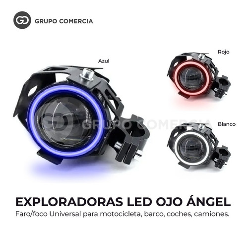 Imagen 5 de 7 de 2 Exploradoras Led Ojo Angel Grande 9000lm Moto Carro Strobe