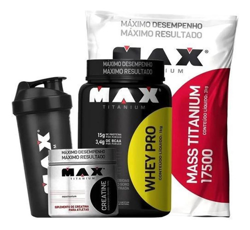 Kit Ganho De Massa Muscular Max Titanium