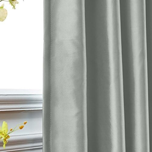 Cortinas 100% Blackout Largas 140x230cm Tres Capas Hogar Gris Claro