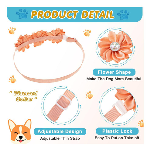 Reginario 80 Pcs Dog Bowtie Flower Collar Accesorios Para De Multicolor.