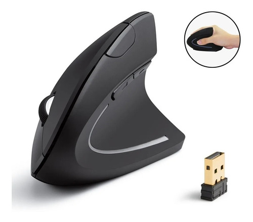 Imagen 1 de 10 de Ratón Óptico Ergonómico Vertical Inalámbrico 2,4ghz Premium