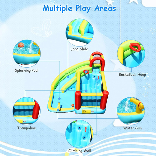 Castillo Inflable Para Saltar Con Tobogán Acuático, Parque A