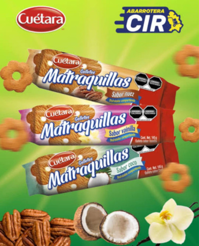 Galleta Cuetara Matraquillas Sabor Coco 145 G