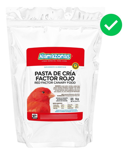Kit 12 Pasta De Cría Factor Rojo 1kg Cardenales Alamazonas