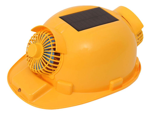 Ventilador Doble Solar Amarillo De 1,2 W Con Faro Casco De