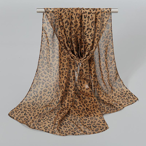 Bufanda De Seda Para Mujer Con Chal De Leopardo