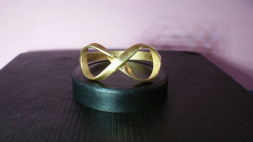 Anel Infinito Prata Legitima Com Banho De Ouro