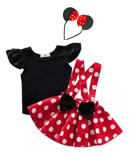 Kit Conjunto De Menina Minnie Infantil 3 Peças