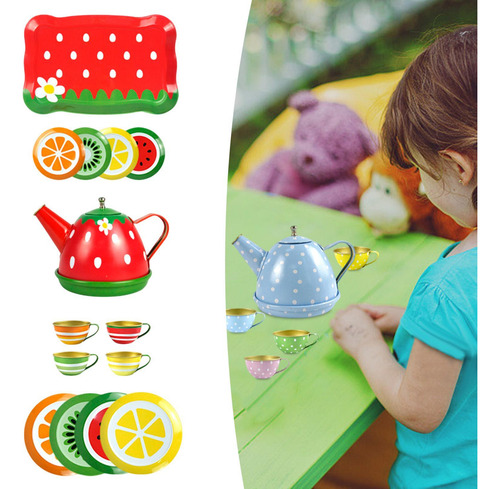 Juego De Té Para Niñas Pequeñas, Juguetes De Rojo