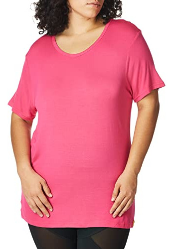 Wonderwink Women's Silky Short Sleeve Tee, Hot Pink, X-large