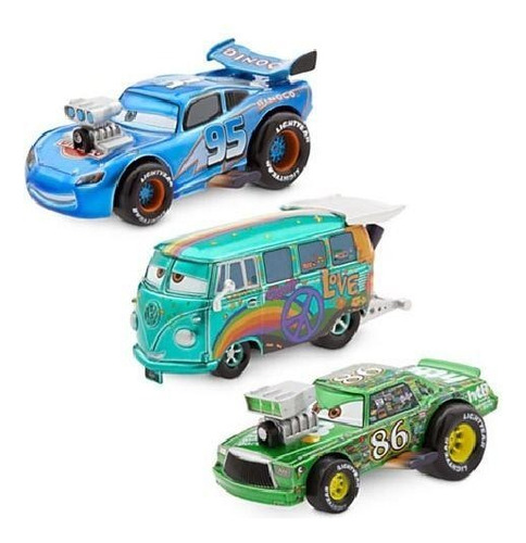 Cars Autos Pack X3 Fillmore- Chick Hicks- Mcqueen Bunny Toys