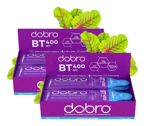2x Gel Bt Nitrato Dobro Sabor Blueberry 10 Unidades 30g