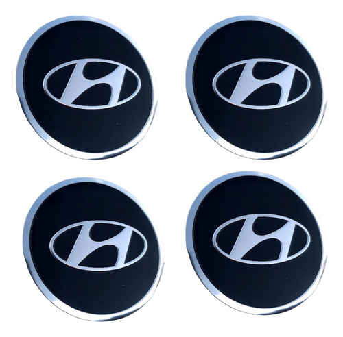 Calcomania En Aluminio Con Logo Hyundai Para Centro De Rin