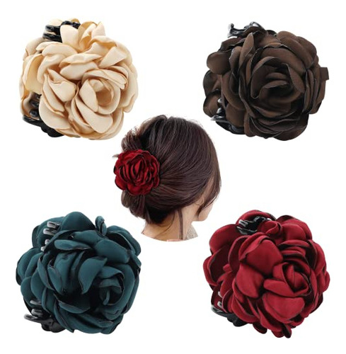 Pinzas Para El Pelo Dizila, Paquete De 4, Rosa, S