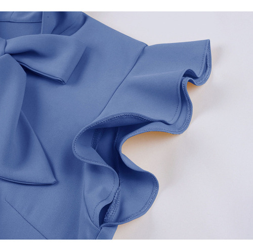 Vestido Con Cinturón Y Cintura Retro De Moda Para Mujer