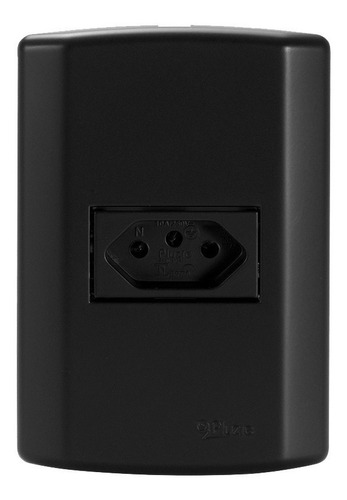 Tomada Simples 10a Pluzie Modular Preto Fosco 4x2 Black
