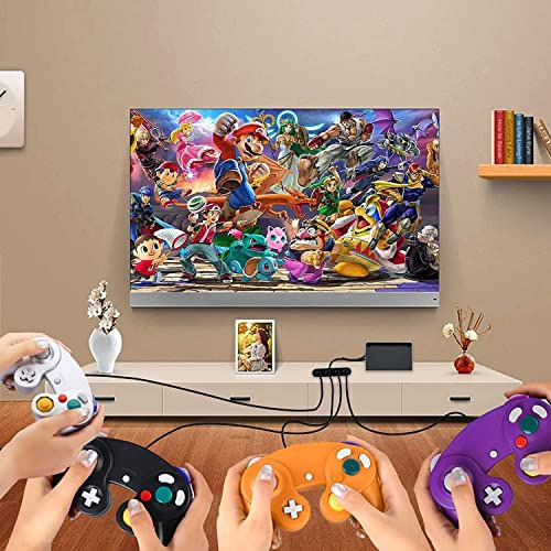 Burcica 4 Mandos Para Gamecube, Con 4 Cables De Extensión Y