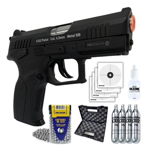 Pistola Airgun W129 Blowback Rossi Co2 4.5 Mm Completa