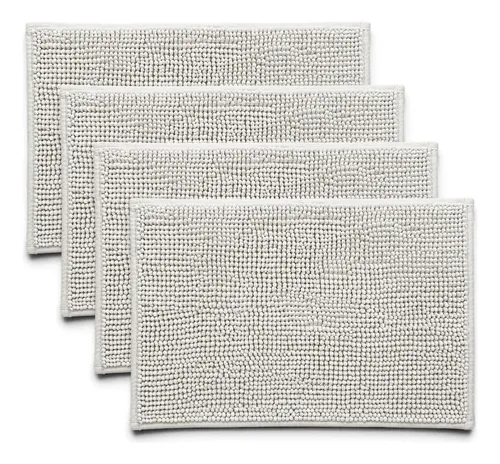 Kit 4 Tapete ​Bolinha Antiderrapante Banheiro Tapete Macio Bege