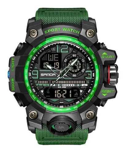 Reloj Niños Deportivo Led Contra Agua Camuflaje Militar Nado Color de la  correa Azul oscuro