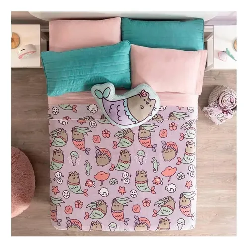 Cobija Vianney Ligero con dise o pusheen mermaid de 1.7m x 1.09m