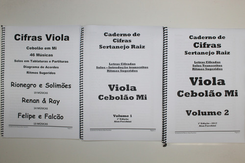 Cadernos Cifras E Solos Viola Caipira 3 Volumes 300 Pág