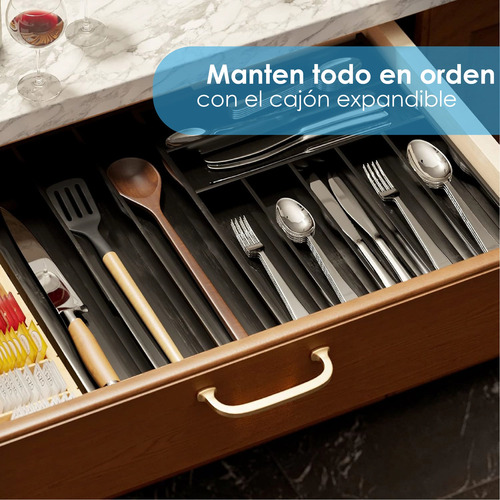 Organizador Cubiertos Expandible Cocina Cajón Cubiertos