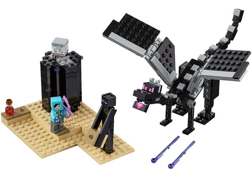 Blocos de montar LegoMinecraft The end battle 222 peças em caixa