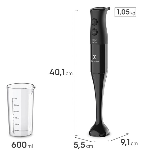 Mixer Electrolux Preto 400w Com Truflow Power System (eib05)