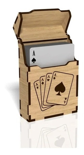 Caja De Madera Para Cartas De Poker