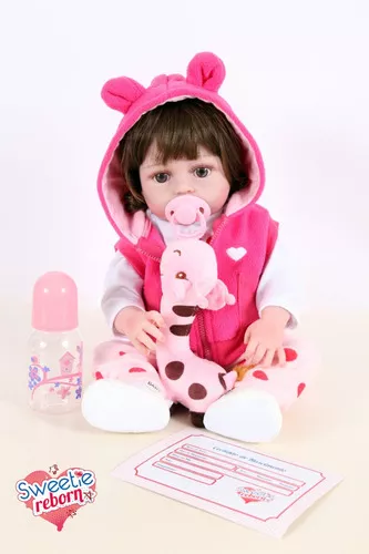 Boneca Bebe Sweetie Reborn (r) Raposinha Silicone Doll- 48cm